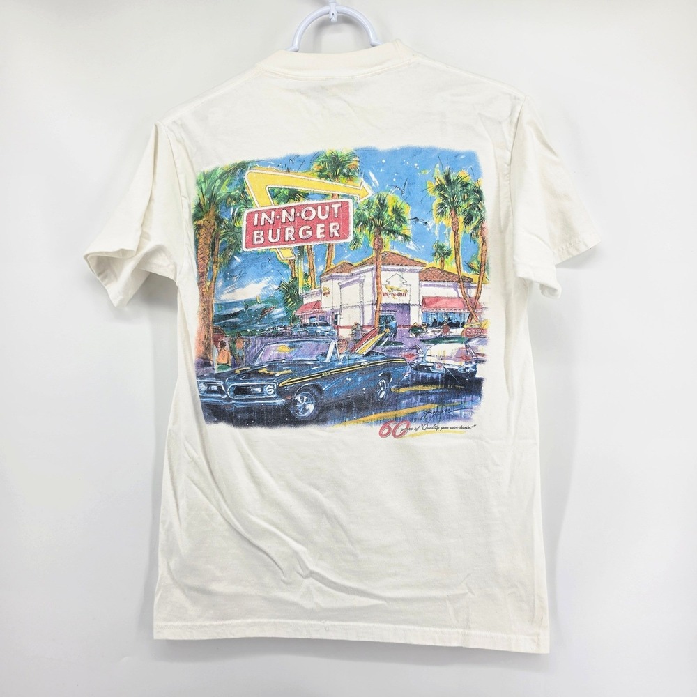 Vintage In-N-Out Burger 60th Anniversary T Shirt White Hanes Beefy-T Small 2008